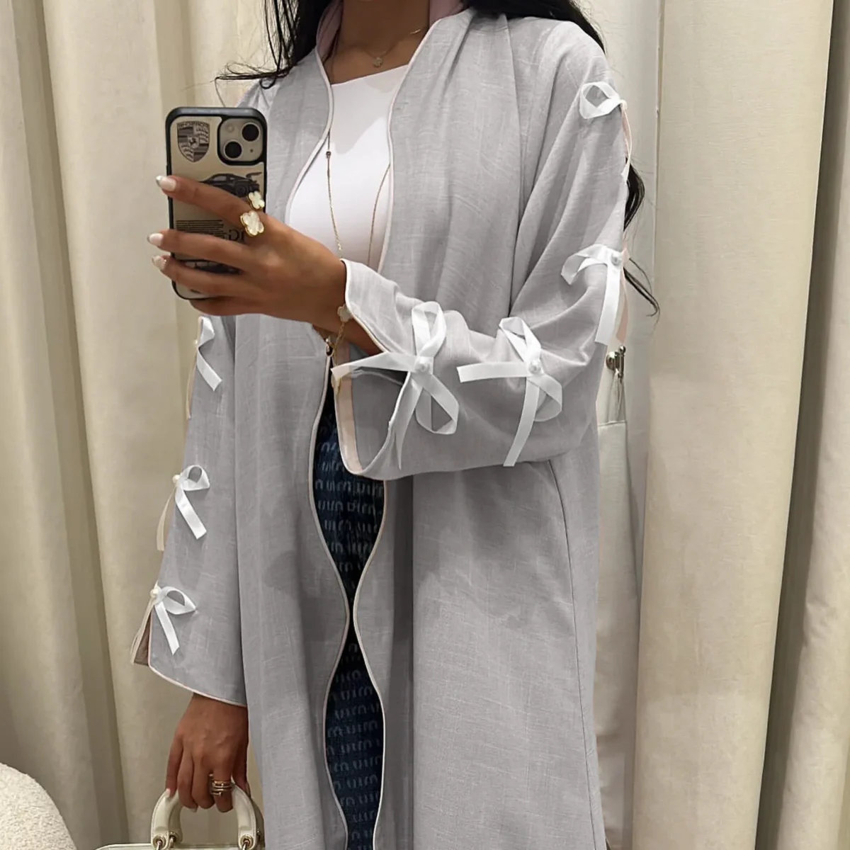 Ramadan Arab Long Robe Muslim Abaya for Women Party Dresses Bow Jalabiya Morocco Saudi Vestidos Dubai Kaftan Islam Eid Abayas - Image 3