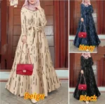 Eid Muslim Abaya for Women Print Dress Jalabiya Lace Up Saudi Arab Long Robe Ramadan Morocco Dubai Abayas Kaftan Islam Vestidos - Image 2